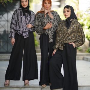 شومیزگره ای مجلسی با شلوار دامنی