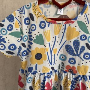 پیراهن نخی دخترانه گل 8 تا 11 سال