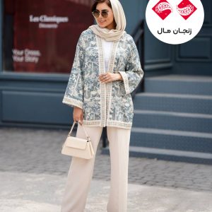 مانتو جلو باز یراق دوزی شده مجلسی