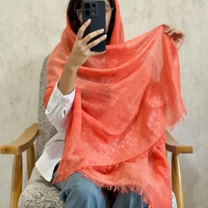 شال ساده زنانه نسبتاً ضخیم با پولک ریز | مناسب بهار و پاییز